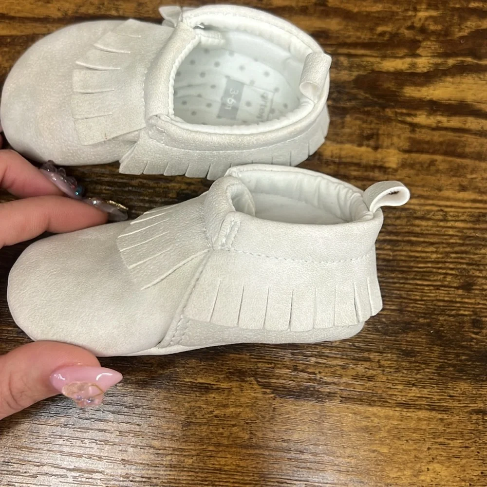 Carter's Cream Baby Fringe Moccasins